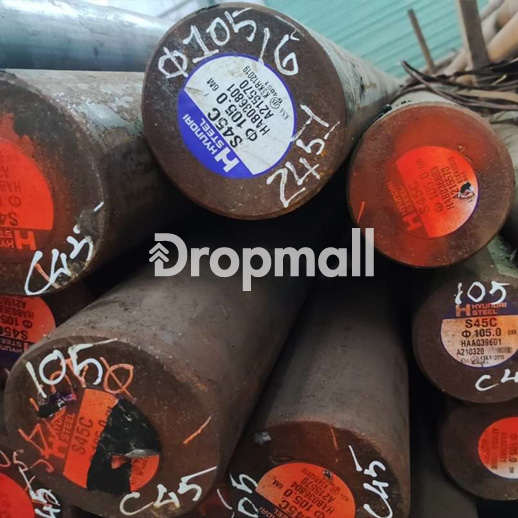 Thép tròn đặc S45C Huyndai Hàn Quốc - Xám