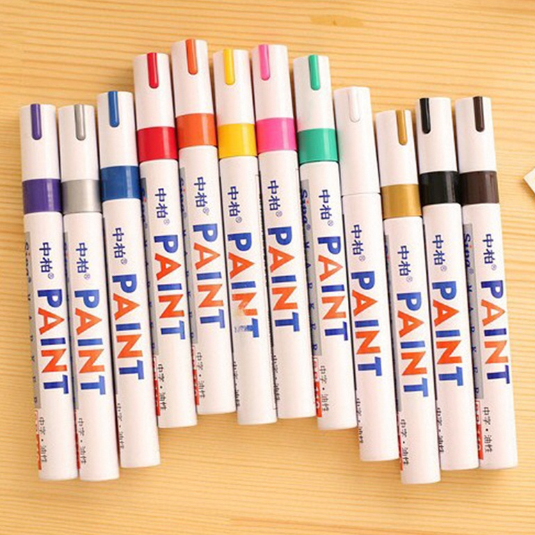 Bút Sơn Công Nghiệp Viết Được Trên Kính, Kim Loại, Gốm, Nhựa, Gỗ - Ngòi 2mm - 728 - Bút sơn màu trắng