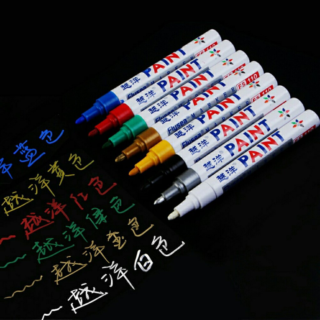 Bút Sơn Công Nghiệp Viết Được Trên Kính, Kim Loại, Gốm, Nhựa, Gỗ - Ngòi 2mm - 728 - Bút sơn màu Đen