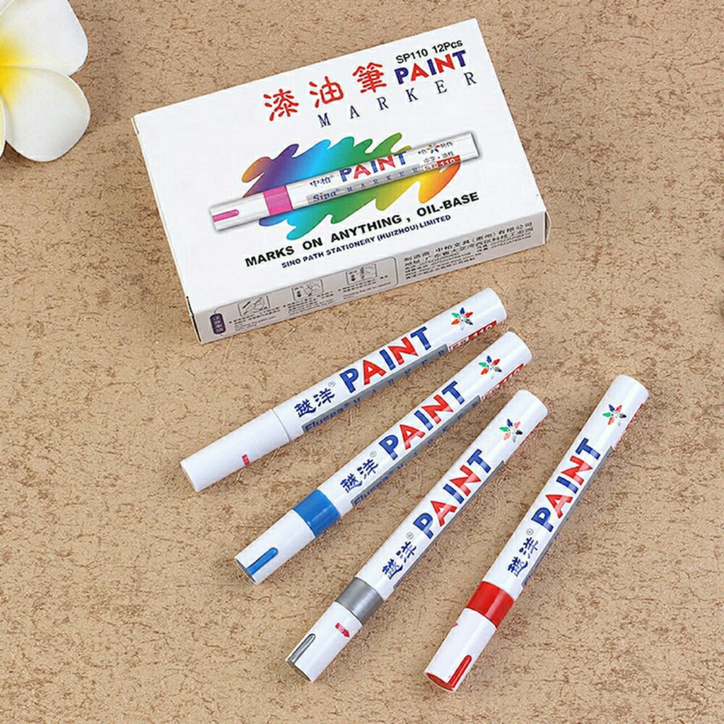Bút Sơn Công Nghiệp Viết Được Trên Kính, Kim Loại, Gốm, Nhựa, Gỗ - Ngòi 2mm - 728 - Bút sơn màu Xanh lá