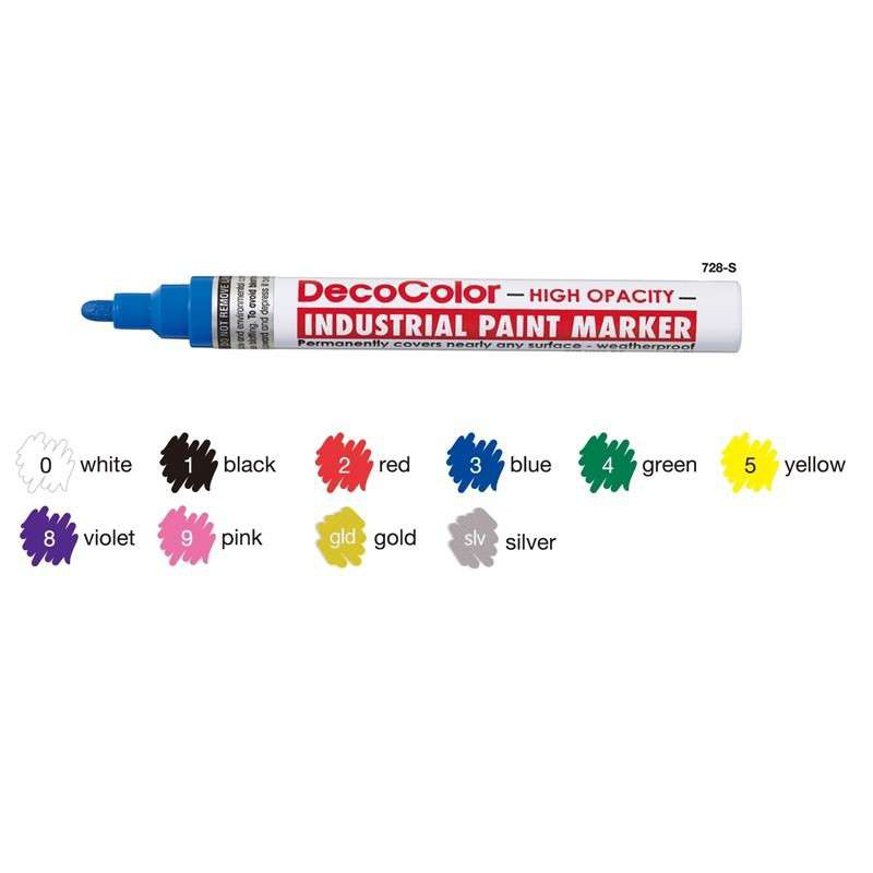 Bút Sơn Công Nghiệp Viết Được Trên Kính, Kim Loại, Gốm, Nhựa, Gỗ - Ngòi 2mm - 728 - Bút sơn màu Bạc